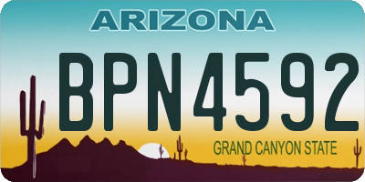 AZ license plate BPN4592