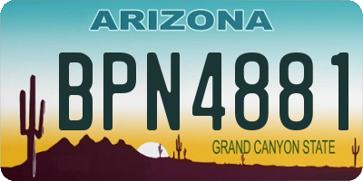 AZ license plate BPN4881