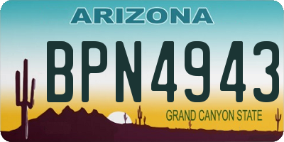 AZ license plate BPN4943