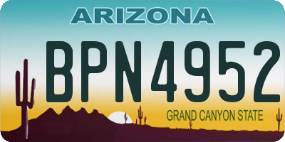 AZ license plate BPN4952