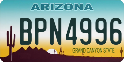 AZ license plate BPN4996