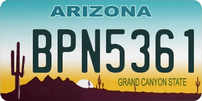 AZ license plate BPN5361