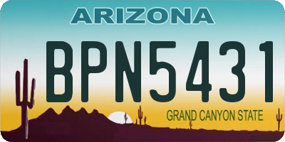 AZ license plate BPN5431