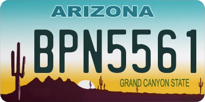 AZ license plate BPN5561