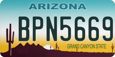 AZ license plate BPN5669