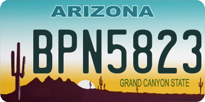 AZ license plate BPN5823