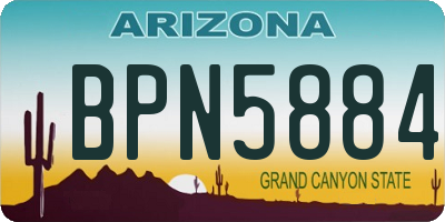 AZ license plate BPN5884