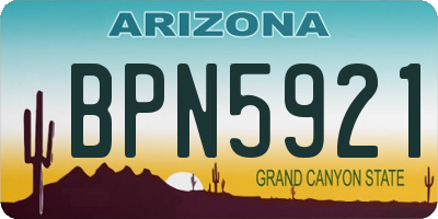 AZ license plate BPN5921