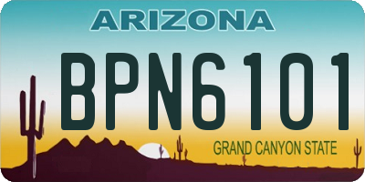 AZ license plate BPN6101