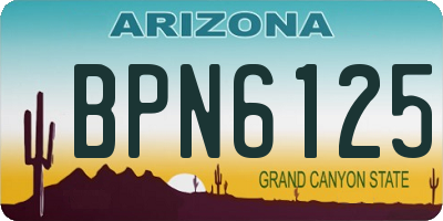 AZ license plate BPN6125
