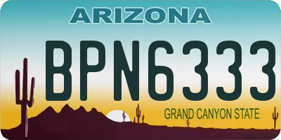 AZ license plate BPN6333