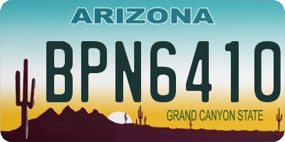 AZ license plate BPN6410
