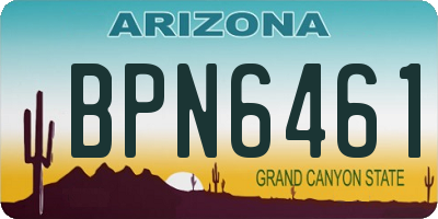 AZ license plate BPN6461