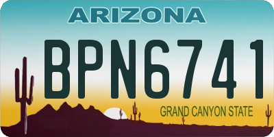 AZ license plate BPN6741