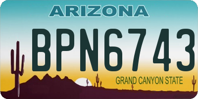 AZ license plate BPN6743