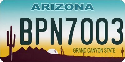 AZ license plate BPN7003