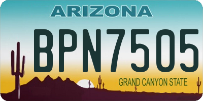 AZ license plate BPN7505