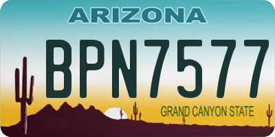 AZ license plate BPN7577