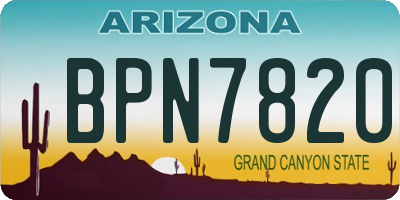 AZ license plate BPN7820