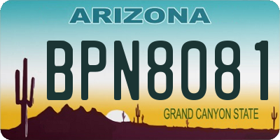 AZ license plate BPN8081