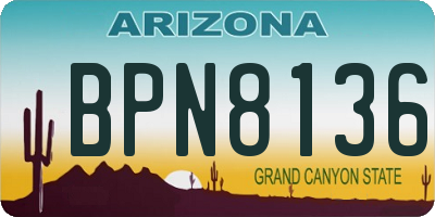 AZ license plate BPN8136