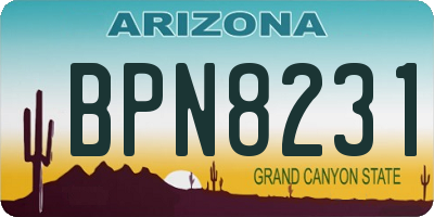AZ license plate BPN8231