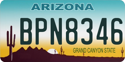 AZ license plate BPN8346