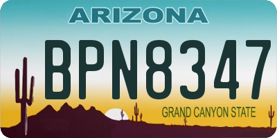AZ license plate BPN8347