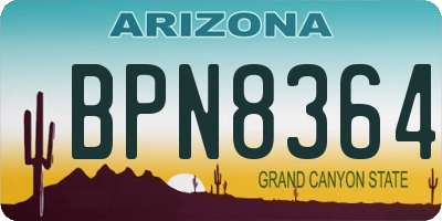 AZ license plate BPN8364