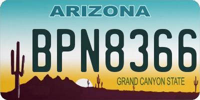 AZ license plate BPN8366