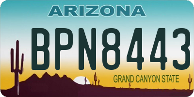 AZ license plate BPN8443