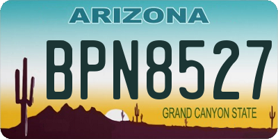 AZ license plate BPN8527