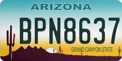 AZ license plate BPN8637