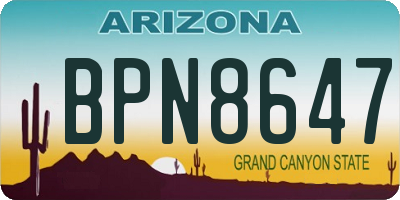 AZ license plate BPN8647