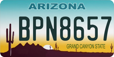 AZ license plate BPN8657