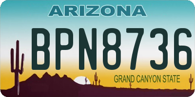AZ license plate BPN8736