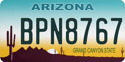 AZ license plate BPN8767