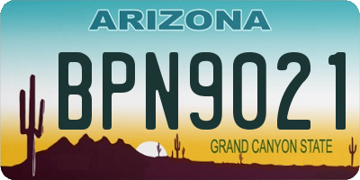 AZ license plate BPN9021