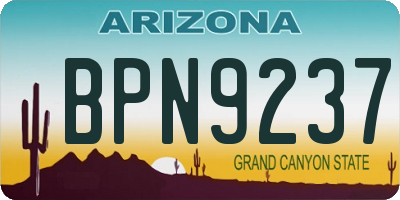 AZ license plate BPN9237