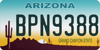 AZ license plate BPN9388