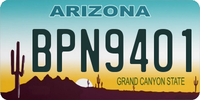 AZ license plate BPN9401