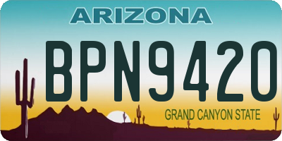 AZ license plate BPN9420