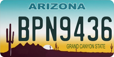 AZ license plate BPN9436