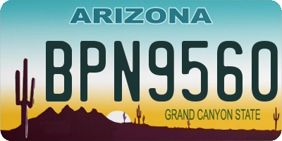 AZ license plate BPN9560