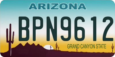 AZ license plate BPN9612