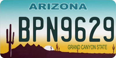 AZ license plate BPN9629
