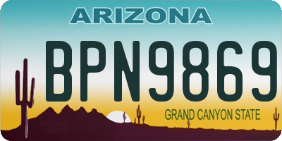 AZ license plate BPN9869