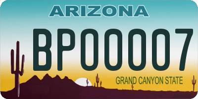 AZ license plate BPO0007