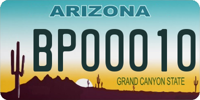 AZ license plate BPO0010