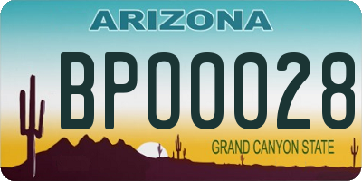 AZ license plate BPO0028